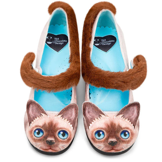 Chocolaticas® Mid Heels Siamese Cat Women's Mary Jane Pump - Tekeno