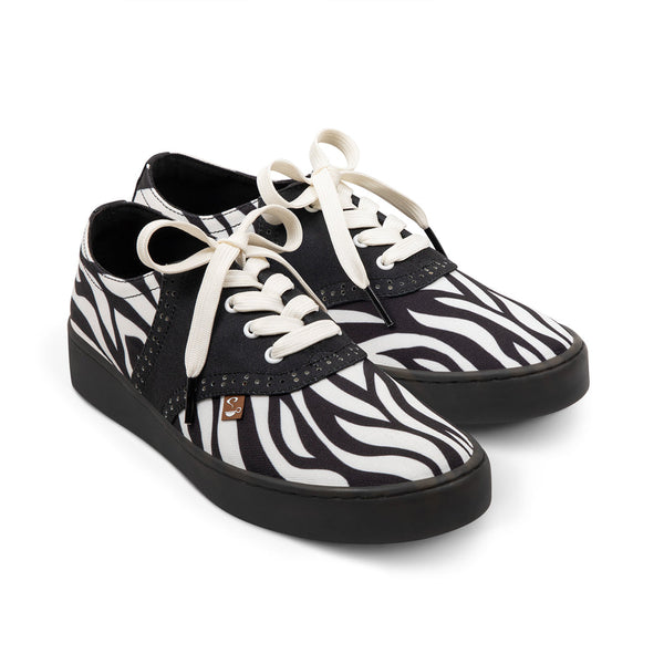 Women's Saddle Zebra Casual Sneakers