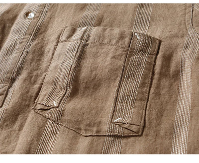 Camisa Manga Corta Hombre Algodón y Lino - Verano Fresco y Cómodo - Image 17