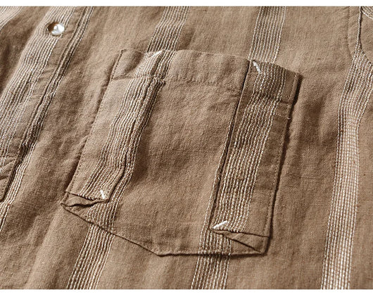 Camisa Manga Corta Hombre Algodón y Lino - Verano Fresco y Cómodo - Image 17