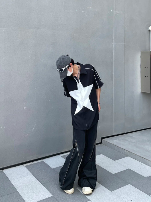 Camisa Casual de Hombre con Parches de Estrellas - Image 14