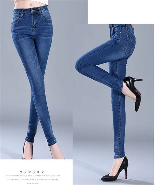 Jeans de Cintura Alta Elástica Ajuste Slim para Mujer - Image 12