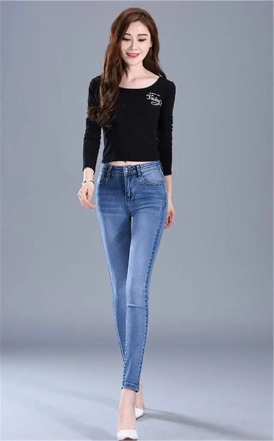 Jeans de Cintura Alta Elástica Ajuste Slim para Mujer - Image 20