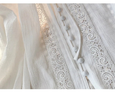 Blusa Blanca de Manga Larga Estilo Francés para Mujer - Image 16