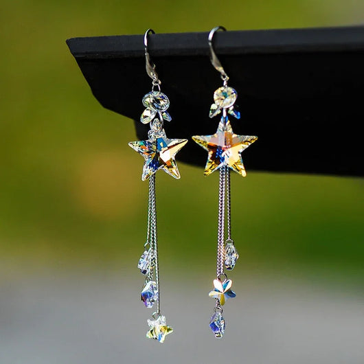 Crystal Star Dangling Earrings - Tekeno