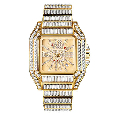Reloj de Cuarzo Hip Hop con Diamantes Completos y Carátula Grande para Hombre - Image 10