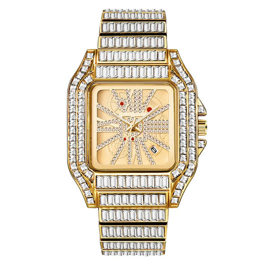Reloj de Cuarzo Hip Hop con Diamantes Completos y Carátula Grande para Hombre - Image 10