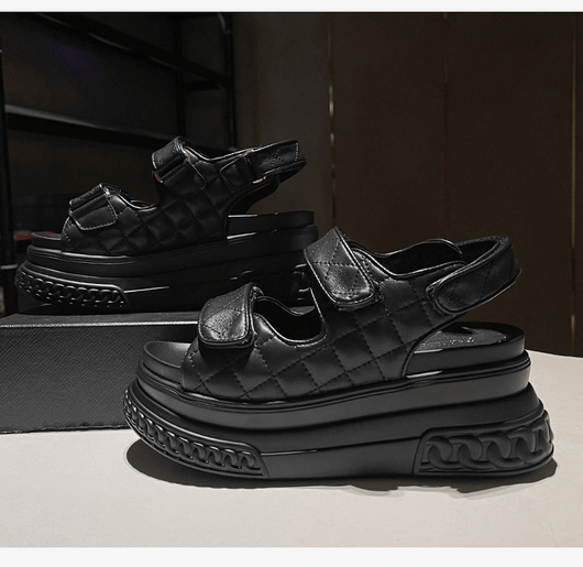 Sandalias Deportivas de Cuero Mujer Verde Plataforma Ligera - Image 23