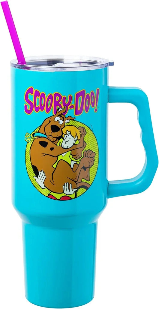 Vaso térmico de acero inoxidable Peanuts 40 oz con tapa, sorbete y asa – Apto para portavasos - Tekeno