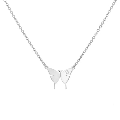 Butterfly Initial Letter Necklace - Tekeno