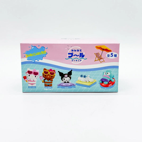 Sanrio Summer Swimsuit Character Style Capsule Toys Black Skin Kitty Desktop Ornament Kuromi Cinnamoroll Birthday Present - Tekeno