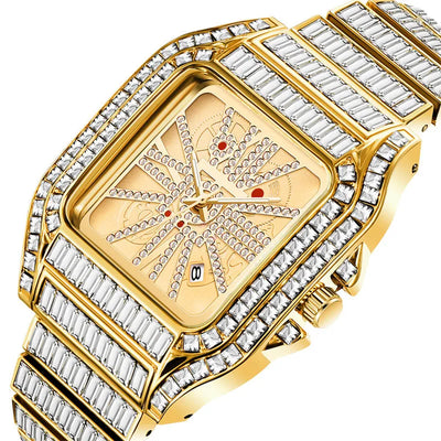 Reloj de Cuarzo Hip Hop con Diamantes Completos y Carátula Grande para Hombre - Image 8