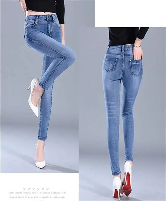 Jeans de Cintura Alta Elástica Ajuste Slim para Mujer - Image 18