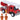 Set 3 Camiones de Bomberos 5.5" + 6 Figuras Metal Fundido - Tekeno