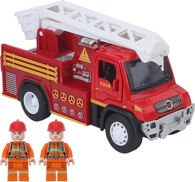 Set 3 Camiones de Bomberos 5.5" + 6 Figuras Metal Fundido - Tekeno