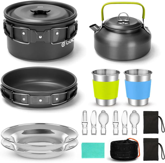 Set de Utensilios de Cocina para Camping Odoland de 15 Piezas: Tu Compañero Culinario en la Naturaleza - Tekeno