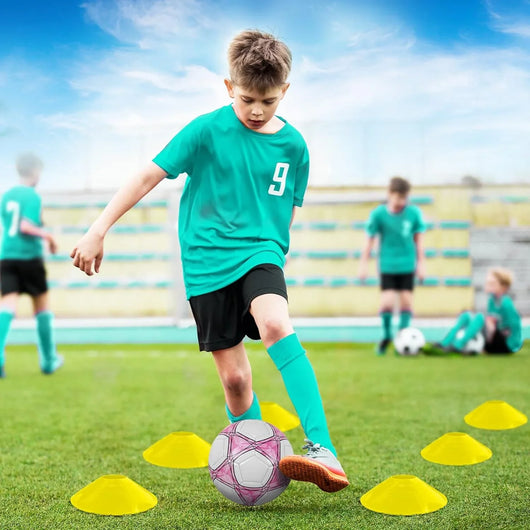 VAVOSPORT - Set de Porterías de Fútbol Portátiles 4'x3' para Niños | Incluye Balón, Bomba y Conos | Entrenamiento en Casa y Jardín - Tekeno