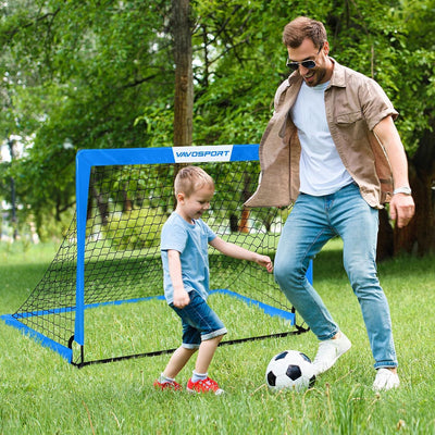 VAVOSPORT - Set de Porterías de Fútbol Portátiles 4'x3' para Niños | Incluye Balón, Bomba y Conos | Entrenamiento en Casa y Jardín - Tekeno