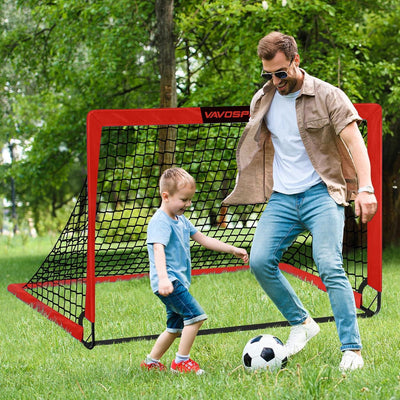 VAVOSPORT - Set de Porterías de Fútbol Portátiles 4'x3' para Niños | Incluye Balón, Bomba y Conos | Entrenamiento en Casa y Jardín - Tekeno