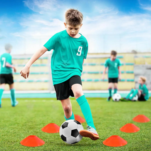 VAVOSPORT - Set de Porterías de Fútbol Portátiles 4'x3' para Niños | Incluye Balón, Bomba y Conos | Entrenamiento en Casa y Jardín - Tekeno