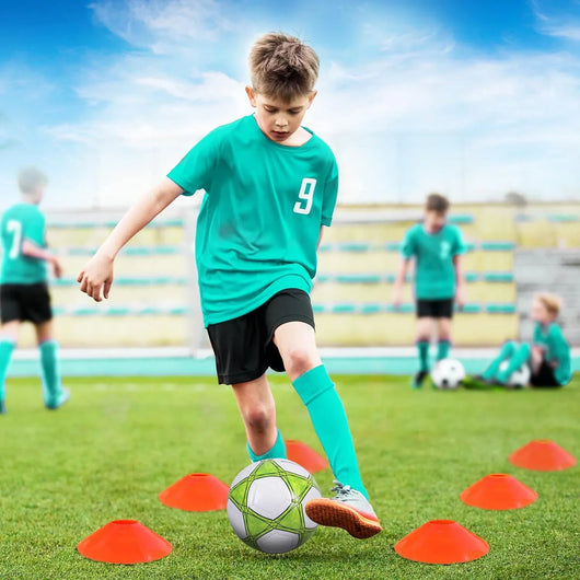 VAVOSPORT - Set de Porterías de Fútbol Portátiles 4'x3' para Niños | Incluye Balón, Bomba y Conos | Entrenamiento en Casa y Jardín - Tekeno