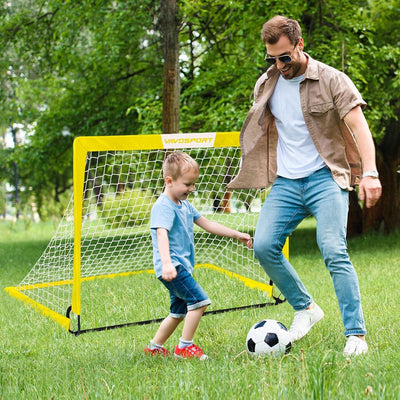 VAVOSPORT - Set de Porterías de Fútbol Portátiles 4'x3' para Niños | Incluye Balón, Bomba y Conos | Entrenamiento en Casa y Jardín - Tekeno