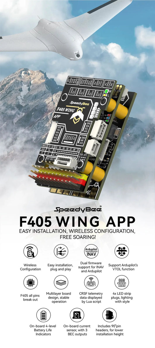 Controlador de Vuelo SpeedyBee F405 Wing con APP - Image 9