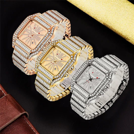 Reloj de Cuarzo Hip Hop con Diamantes Completos y Carátula Grande para Hombre - Image 16