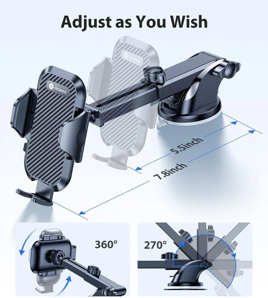 Soporte Universal VICSEED para Coche: ¡Tu Teléfono Seguro y a la Vista en Cada Viaje! - Tekeno
