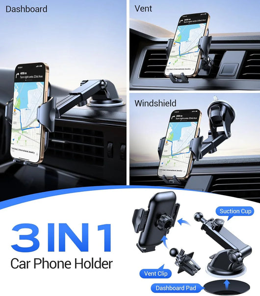 Soporte Universal VICSEED para Coche: ¡Tu Teléfono Seguro y a la Vista en Cada Viaje! - Tekeno