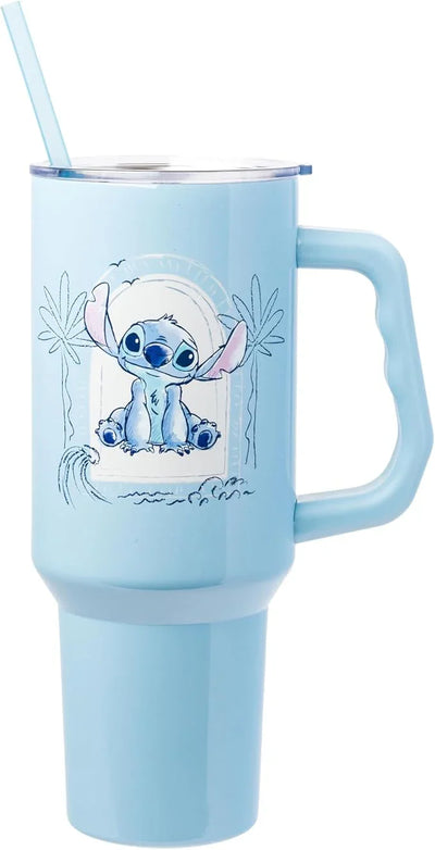Vaso térmico de acero inoxidable Peanuts 40 oz con tapa, sorbete y asa – Apto para portavasos - Tekeno