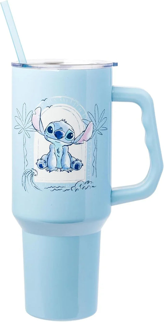 Vaso térmico de acero inoxidable Peanuts 40 oz con tapa, sorbete y asa – Apto para portavasos - Tekeno