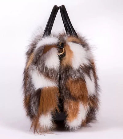 Bolso Bandolera de Piel de Zorro y Lana con Un Hombro - Image 12