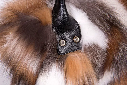 Bolso Bandolera de Piel de Zorro y Lana con Un Hombro - Image 18