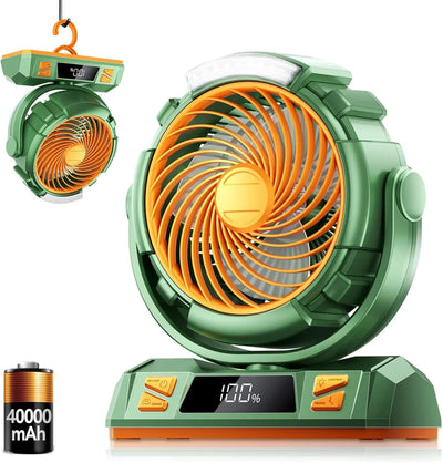 Ventilador de Campamento Portátil Doublepow D12 con Luz LED y Batería de 20000 mAh - Tekeno