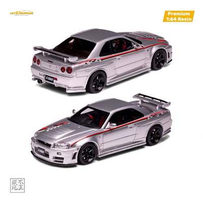 Cars' Lounge Nissan Skyline GT-R R34 Z-TUNE Nismo Edition Prata 1:64