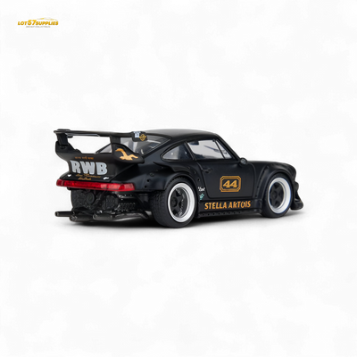 Modelo Modelo Porsche RWB 993 Stella Artois #44 Preto Fosco 1:64