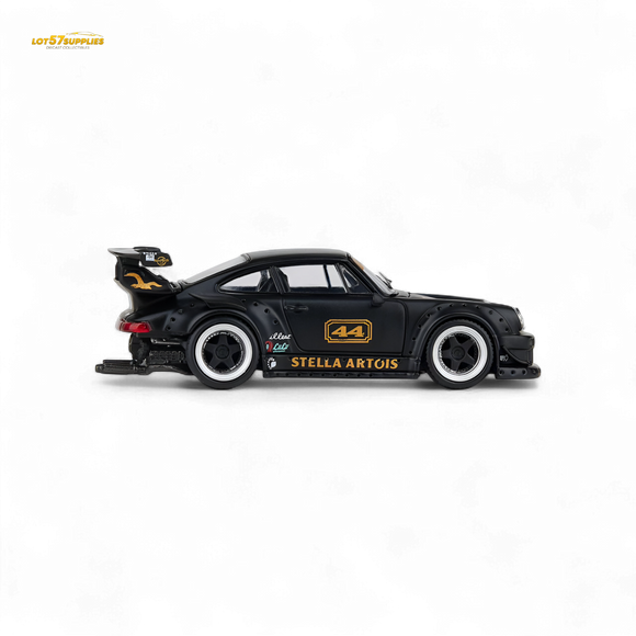 Modelo Modelo Porsche RWB 993 Stella Artois #44 Preto Fosco 1:64