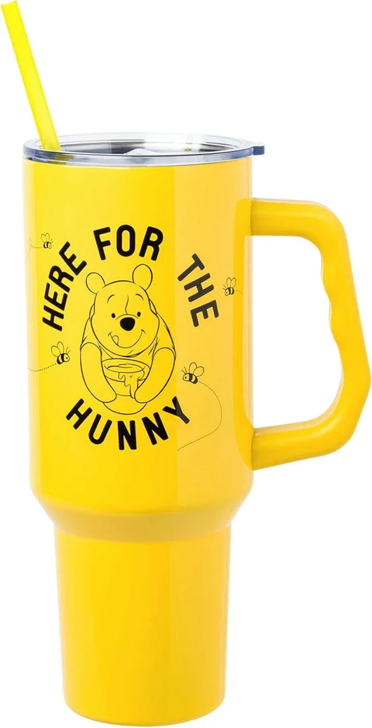 Vaso térmico de acero inoxidable Peanuts 40 oz con tapa, sorbete y asa – Apto para portavasos - Tekeno