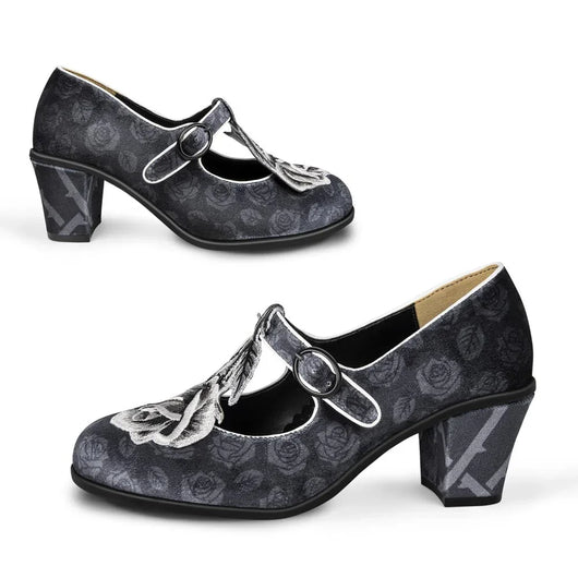 Chocolaticas® Mid Heels Black Tudor Women's Mary Jane Pump - Tekeno