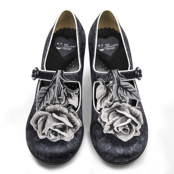 Zapatos Mary Jane Tudor Negros con Tacón Medio para Mujer
