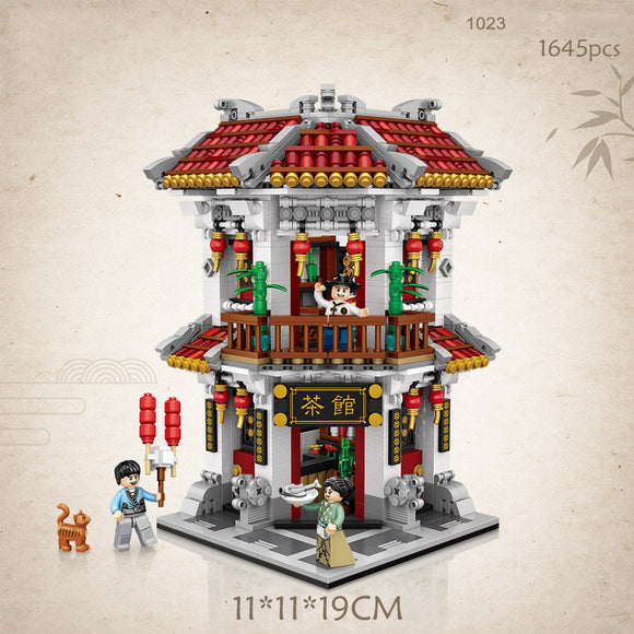 Casa de Té Miniatura Bao Zhilin - Juguete de Construcción con Pellets