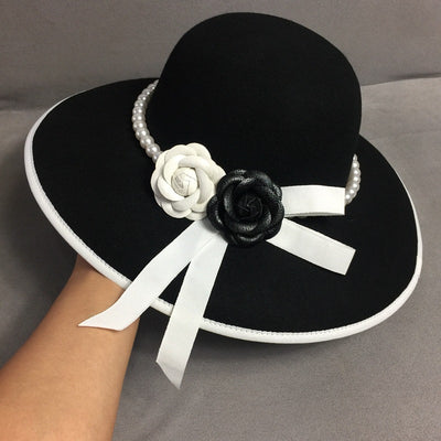 Sombrero Pescador Elegante con Perla y Flor - Estilo Vintage