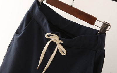 Pantalones deportivos de cintura media en color sólido - Image 12