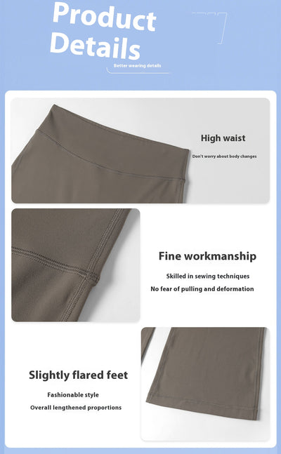 Pantalones Yoga Cintura Alta Levantacaderas Pierna Ancha Sin Marcas Efecto Segunda Piel - Image 13