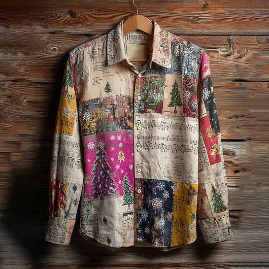 Camisa Floral Navideña para Hombre - Estilo Otoñal Moderno - Image 20