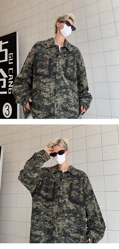 Camisa Vintage de Camuflaje Estilo Americano para Hombre Primavera - Image 12
