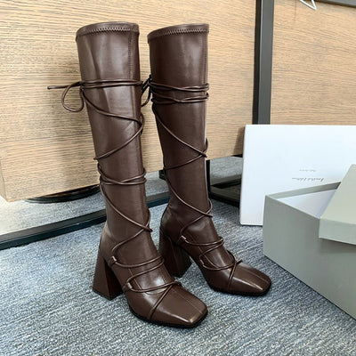 Botas de Tacón Grueso hasta la Rodilla - Estilo y Comodidad - Image 10