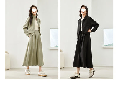 Falda Sastre Casual Verde Guisante para Mujer - Image 26