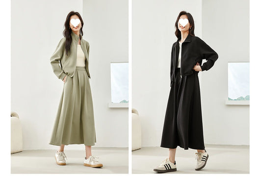 Falda Sastre Casual Verde Guisante para Mujer - Image 26
